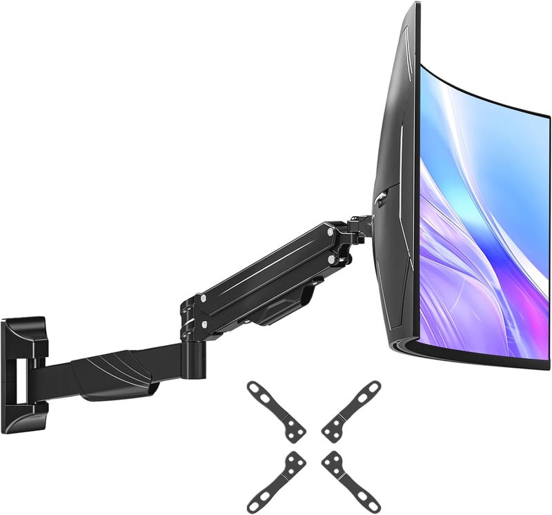 MOUNT PRO Monitor Wall Mount for 17-43" Ultrawide Screens, Single Wall Mount Monitor Arm Holds up to 33.1 lbs, Full Motion Adjustable Wall Bracket with VESA Extension Kit, VESA Mount Max 200x200mm - Image 1